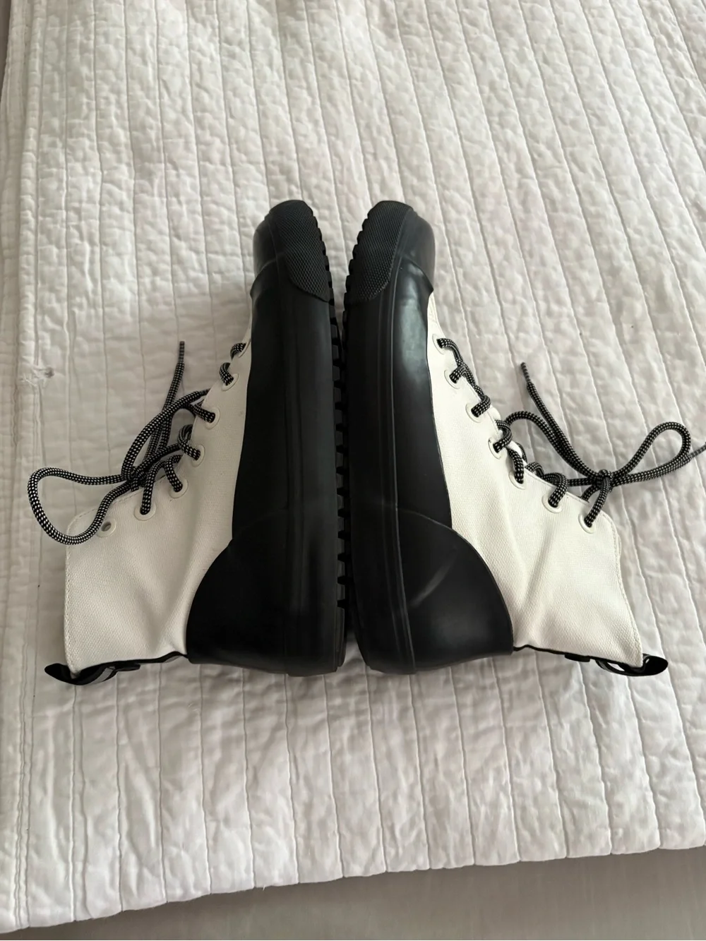 Hunter Target Two-Tone Canvas High-Top Boots Women 8.5 Unisex